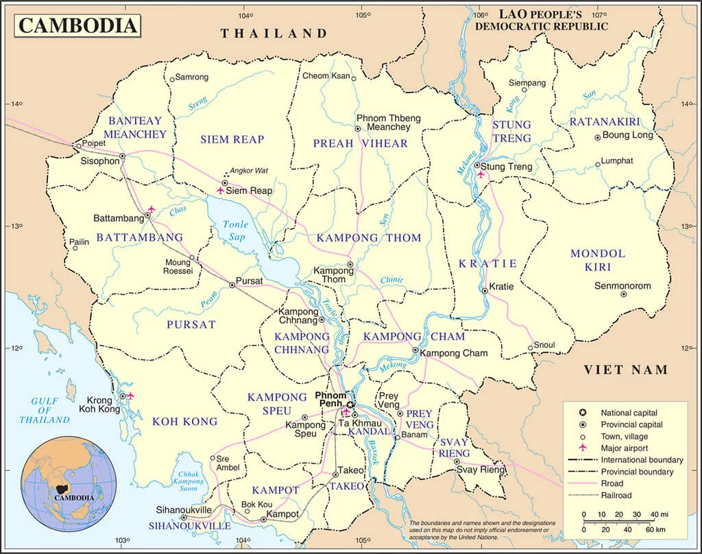 Mappa Cambogia