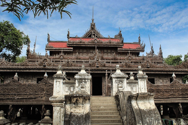 Monastero Shwe Nandaw Kyaung, sito a Mandalay, in Myanmar