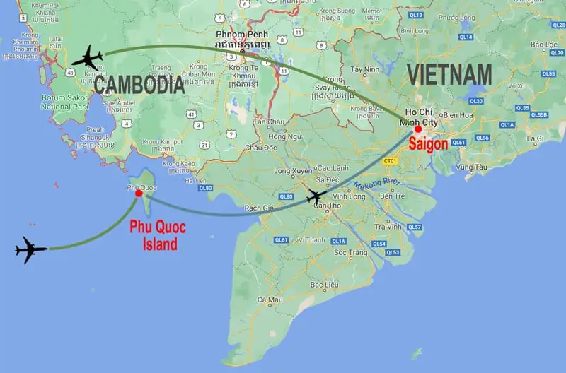Estensione mare a Phu Quoc - mappa © In Asia Travel