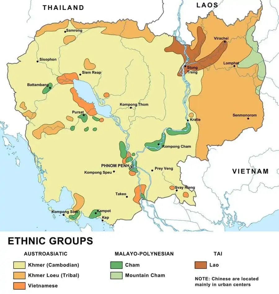 Mappa etnica della Cambogia